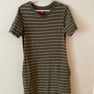 Olive T-shirt Dress with pockets